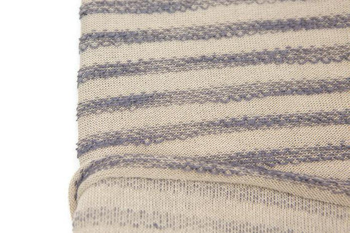 Taupe and Lavender Terry Stripe Sweater Knit Fabric 1 yard 22 inches OSK00986